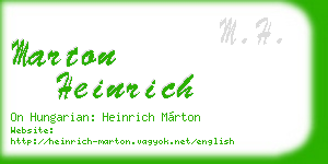 marton heinrich business card